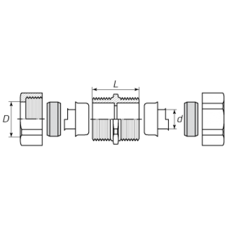 КВТ Муфта соединиетльная СММ 38 металлорукав-металлорукав 61401 KVT КВТ Муфта соединиетльная СММ 38 металлорукав-металлорукав 61401 KVT